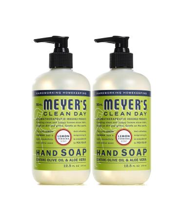Mrs. Meyer's Lemon Verbena Liquid Hand Soap Cruelty-Free and Biodegradable Hand Wash Formula Made with Essential Oils 16 oz.