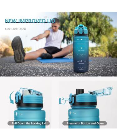ZOUNICH BPA-Free Children's Drinking Bottle - 1L/700ML/500ML Tritan Sport Water Bottle for School & Bicycle - Dishwasher Safe Dark Green/Blue Gradient - Buy Online on SooperMarket.com