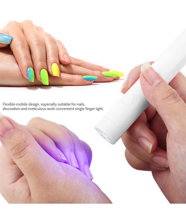 Portable White LED Nail Lamp Pen Single Finger Nail Dryer Light Mini Manicure Tool for DIY Nail Art Perfect for Home and Professional Use - Buy Online on SooperMarket.com