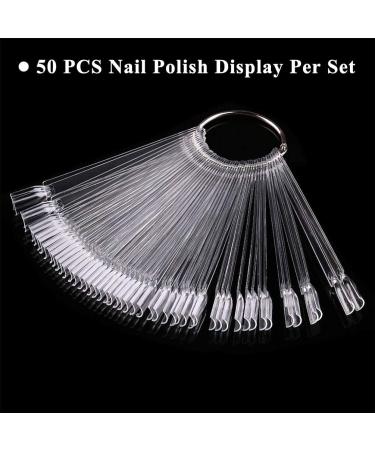 100 PCS Transparent Nail Swatches Sticks Fan-shaped Polish Display Board for Nail Art Tips Practice - Buy Online on SooperMarket.com