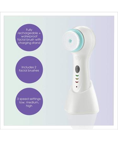True Glow by Conair Sonic Facial Brush | Waterproof & Rechargeable | 2 Brush Heads - Buy Online on SooperMarket.com