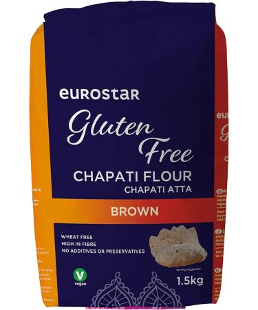 Eurostar Chapati Atta Gluten-Free Flour 1.5kg - Medium Brown (Pack of 1) - Buy Online on SooperMarket.com