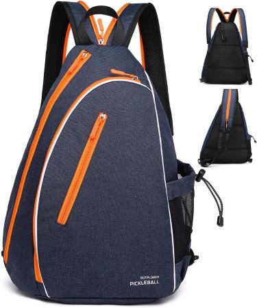 OUTPLORER Pickleball Bag - Reversible Crossbody Sling for Men and Women | Adjustable Backpack with Fence Hook | Neon Orange B Middle - Buy Online on SooperMarket.com