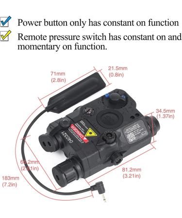 NOBUHIRO Airsoft PEQ 15 Laser Sights - IR Laser, Green Laser, White LED Flashlight - Tactical Pressure Switch - Black - Buy Online on SooperMarket.com