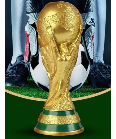 14.1 EOFLW World Cup Replica Trophy 2022 - Resin Soccer Collectible for Sports Fans - Gold Desktop Decor - Buy Online on SooperMarket.com
