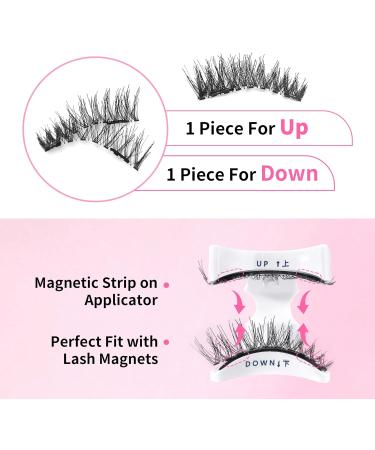 Beauty7 Magnetic-Eyelashes Natural Look 1 Pair Reusable Magnetic Lashes Kit with Applicator No Glue Needed False Eyelashes Srtrips - Buy Online on SooperMarket.com