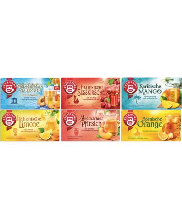 Teapot rural tea mix Greek apricot Spanish orange Italian lime Caribbean mango Mediterranean peach Italian sweet cherry 6 packs 270 g