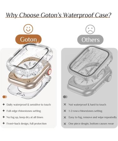 Goton 2-in-1 Waterproof Bling Case for Apple Watch 40mm - Full Glitter Diamond Rhinestone Bumper Cover for Women | Compatible with SE (2nd Gen), Series 6/5/4 - Clear - Buy Online on SooperMarket.com