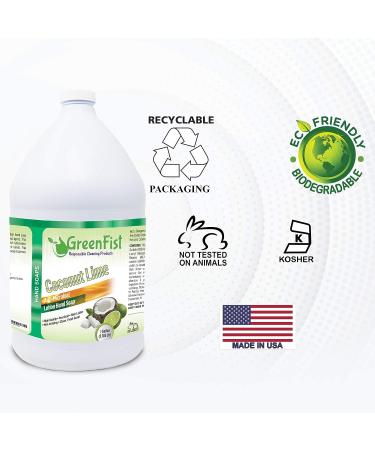 GreenFist 1 Gallon Coconut Lime Hand Soap Liquid Gel Refill - Made in USA - Buy Online on SooperMarket.com