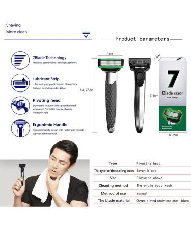 Yawdil 7-Layer Safety Razor | Classic Double Edge Manual Razor with Holder & 2 Blades | Perfect for Men | International Shipping Available - Buy Online on SooperMarket.com