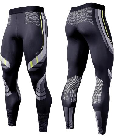 OEBLD Men's Compression Pants UV Blocking Running Tights - 1 or 2 Pack | Gym Yoga Leggings for Athletic Workout | Black Small - Buy Online on SooperMarket.com