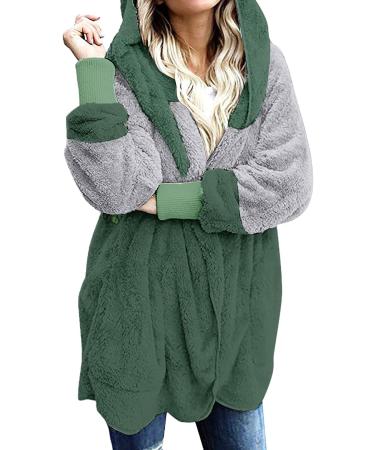 Winter Fuzzy Fleece Hooded Cardigan for Women - Green, X-Large - Buy Online on SooperMarket.com