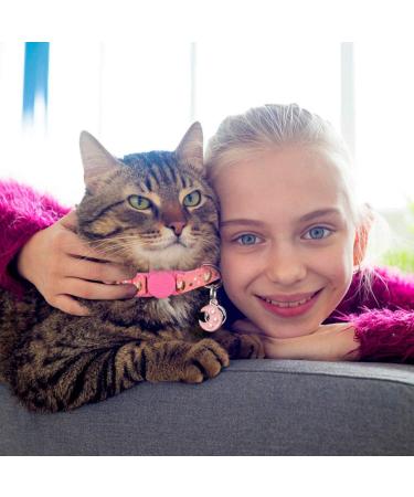 2PCS Glow in The Dark Breakaway Cat Collars with Bell - Adjustable Kitten Collars in Purple+Pink - Buy Online on SooperMarket.com