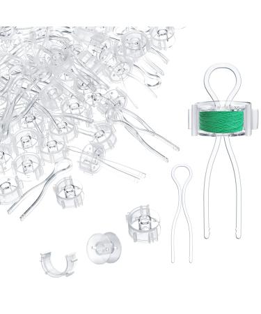 Bobbin Clips, Clear Bobbin Thread Buddies Set Includes Sewing Bobbin, Bobbin Clips, Bobbin Thread Holders Sewing Machine Accessories for Thread Spool Organizing(180 Pcs)
