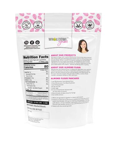 Wholesome Yum Premium Almond Flour (16 oz) - Gluten Free, Non GMO, Keto Friendly - Fine Ground Blanched Almond Flour Substitute for Low Carb Baking - Buy Online on SooperMarket.com