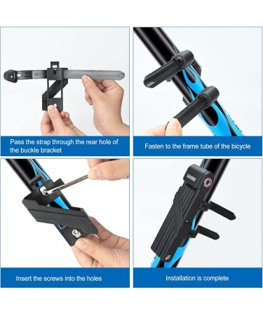High-Security Folding Palace Bicycle Lock - Hardened Steel 6 Joints Includes 2 Keys & Key Ring - Perfect for Bikes & MTBs Black - Buy Online on SooperMarket.com