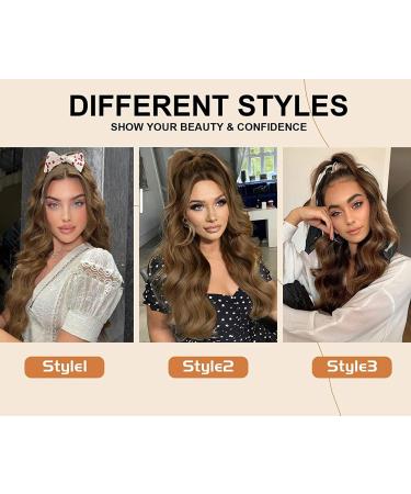 YEESHEDO Brown Long Wavy Ponytail Hair Extension - 26 Dirty Blonde Synthetic Clip-in Hairpiece for Women - Buy Online on SooperMarket.com
