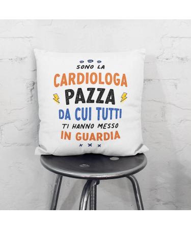 MUGFFINS CARDIOLOGIST woman Cushion Padding included - in Italian - Tutti ti hanno messo in guardia - Funny gift - Pillow: cover and filling 15.7x15.7 inches Cardiologa - Buy Online on SooperMarket.com