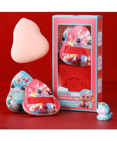 Teksome Makeup Puff | Dragon Pattern Face Powder Puff | Makeup Sponges with Storage Box Beauty Makeup Tools for Loose Powder Setting - Buy Online on SooperMarket.com