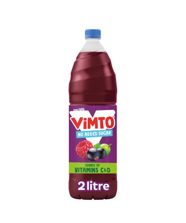 Vimto Original Real Fruit Squash No Added Sugar - Low Calorie Mixed Fruit Juice Squash Blackcurrant Grape & Raspberry 2L Bottle