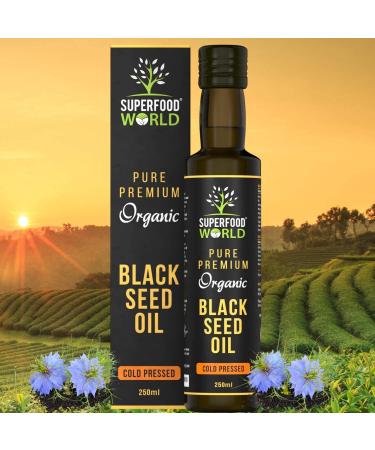 Organic Black Seed Oil 250ml - 100% Pure Cold Pressed Nigella Sativa Seed Oil - Buy Online on SooperMarket.com