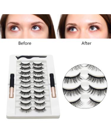 Magnetic Eyelashes And Eyeliner Kit Reusable Magnetic Lashes With Eyeliner And Tweezers 3D Natural Look False Eyelashes Magnetic Eyeliner And Eyelashes Kit - Buy Online on SooperMarket.com