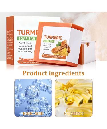 Turmeric Soap Turmeric Brightening Soap Vitamin C Soap Piece Remove Dark Stains Deep Cleansing for Face and Body - Buy Online on SooperMarket.com