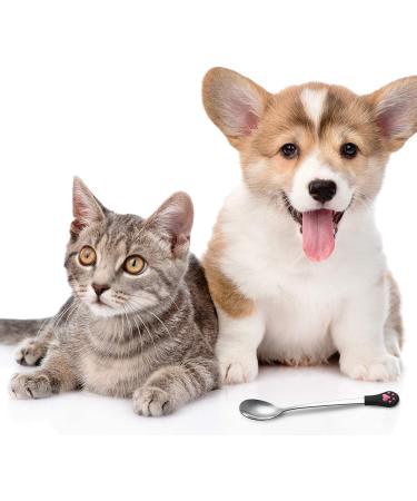 2 Pc Stainless Steel Pet Can Spoons - White & Black Cat Claw Spoon for Dog and Cat Food Cans - Buy Online on SooperMarket.com