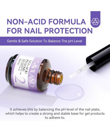 Saviland Nail Dehydrator and Primer - Acid-Free Natural Formula | Protein Bonding Acrylic Nail Kit | Superior Bonding for Gel Polish | Professional Salon Acrylic Nail Supplies | 2x15ml - Buy Online on SooperMarket.com