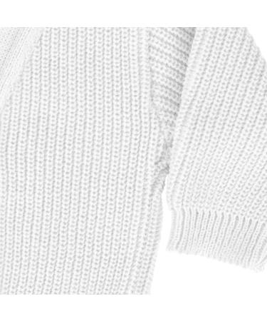 Premature Baby Winter Knitted Cardigan - Ribbed Knit Baby Knitwear for Boys & Girls - 3-5 lb White - Made in Portugal - Buy Online on SooperMarket.com