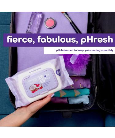 Violet Vibes Moisturizing Flushable Bathroom Wet Wipes for Women - Aloe Coconut Rose - 80 ct Pack - Buy Online on SooperMarket.com