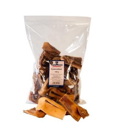 Pet food Schwenner-Short beef's head for dogs dried-Dog snacks-dog dental care-1000g 8-18 cm beef head 8-18 cm 1 kg (1 Pack)