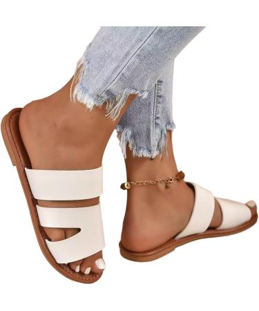 Nupaque Women s Dressy Slide Sandals - Flat Summer Open-Toe Shoes | Large Size 39 EU for Leisure Swimming & Shopping - Buy Online on SooperMarket.com