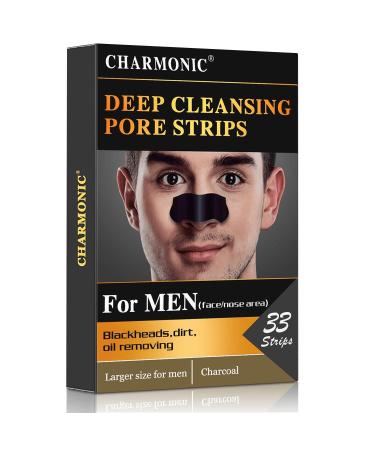 Blackhead Pore Strips  33 pcs Charcoal Peel Off Strips  Blackhead Remover Pore Strips for Men  Deep Cleansing Strips Remove for Nose Area and Face Oil and Blackheads