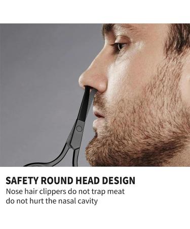 Professional Small Scissor for Beard, Moustache, Ear and Nose Hair Trimming - Stainless Steel (Round-Headed 04 Black) - Buy Online on SooperMarket.com