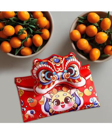 Harilla Hong Bao Red Packets Gift Packets Hongbao Lucky Money Chinese Lunar New Year Red Envelopes for Spring Festival Graduation Lion Head 18.5x15cm - Buy Online on SooperMarket.com