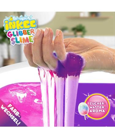 Inkee Bath Slime Galupy Mermaid - Neon Pink Mucous Powder with Vitamin E & Cotton Candy Aroma | 100g Bathing Glibber for Ultimate Relaxation - Buy Online on SooperMarket.com