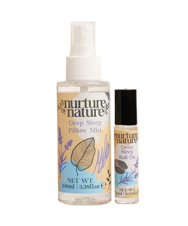 Nurture by Nature Lavender Pillow Mist & Calm Roll On Gift Set - 3.38 fl oz | Aromatherapy for Women | Relaxing Room Spray for Sleep and Stress Relief - Buy Online on SooperMarket.com