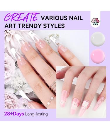 SAVILAND Quick-Dry Builder Nail Gel Kit - Clear Pink Hard Gel with Mini UV Light & Essential Tools for Beginners - Perfect Nail Extensions - Buy Online on SooperMarket.com