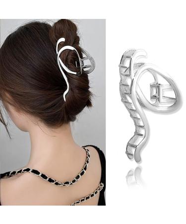Irregular Hair Clips Woman Novelty Irregular Hairpins Punk Style Metal Silver Hair Claws Barrettes Women Hair Accessories Hair Clips Hairgrip 1Pcs (Silver)