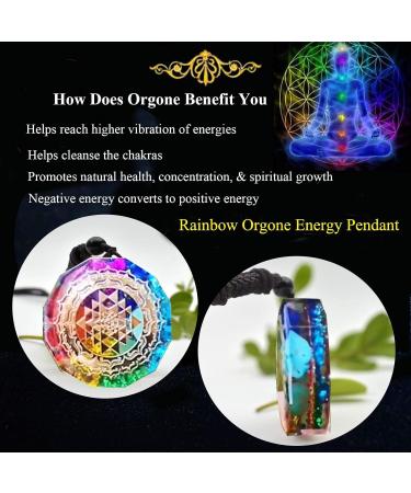 Sinymilk Reiki Orgonite Sri Yantra Symbol Metatron's Cube Necklace 7 Chakra Sacred Geometry Orgone Pendant - Buy Online on SooperMarket.com