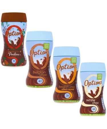 Hot Chocolate Variety Bundle Consisting of Options Hazelnut Praline 220g Belgian Chocolate 220g Salted Caramel 220g & White Chocolate 220g (4 Pack)