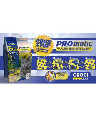 Buy Croci Eco Clean Probiotic Cat Litter 10L - Biodegradable Clumping & Toilet Flushable | 100% Vegetable Anti-Smell 3.8kg - Buy Online on SooperMarket.com