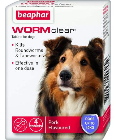Beaphar Wormclear Dog Uptp 40kg 4 Tablets (Pack of 6)