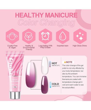 COSCELIA Poly Nail Gel Kit with UV Light 36W - 6pcs Extension Gel Set for Color Changing & Glitter Nails - Beginner Manicure Kit with Base, Top Coat, and Slip Solution - Ideal Gift for Women and Girls - Buy Online on SooperMarket.com