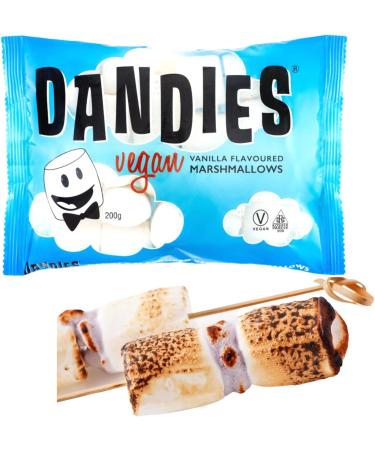 Dandies Vegan Marshmallows | Perfect for BBQ, Bonfires & S'mores | Gelatine-free | 200g - Buy Online on SooperMarket.com