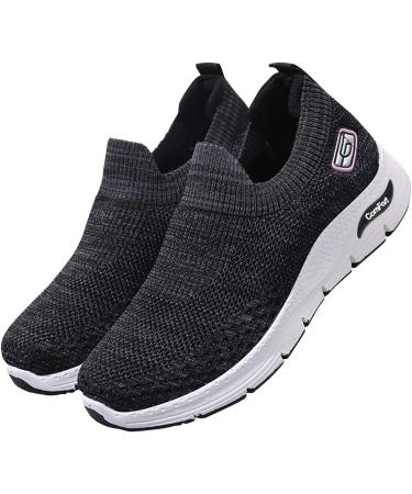 Rytejfes Women's White Waterproof Wedge Heel Sneakers - Stylish Laced Walking Shoes & Slip-On Flats in Blue & Black - Size 40 EU - Buy Online on SooperMarket.com