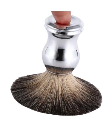 Premium Silver Razor Brush for Men | Facial Cleaning Brush & Barthaar Tool for Shaving Cream Foam & Soap - Buy Online on SooperMarket.com