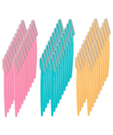 Eyebrow Razor, 60 Pcs Eyebrow Razors Multipurpose Exfoliating Dermaplaning Tool Trimming and Shaving Grooming Eyebrow Face Razor and Eyebrow Shaper For Women and Man With Precision Cover,3 Colors