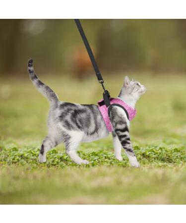 WD&CD Cat Harness and Leash Set Escape Proof Cat Harness Adjustable Soft Cat Walking Jackets with Retractable Cat Leash For Pet Puppy Pink Medium Medium Pink - Buy Online on SooperMarket.com
